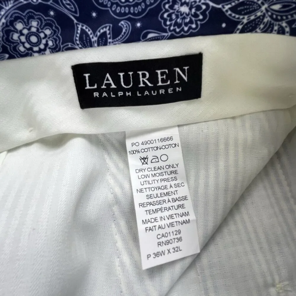 Lauren Ralph Lauren Dress Pants Mens 36x32 Lightweight Blue White Striped